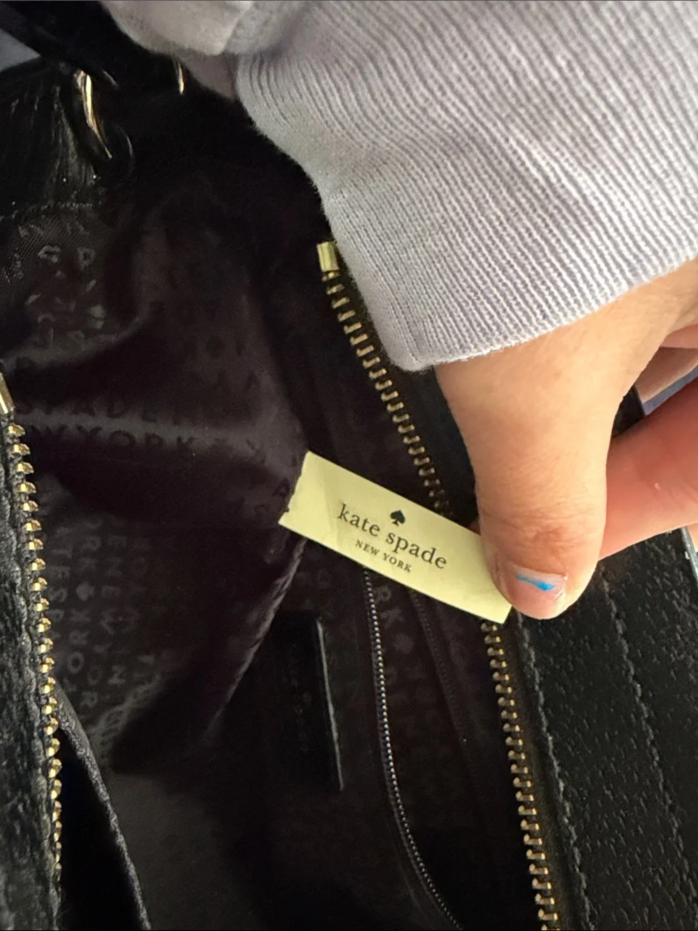 kate spade Black Leather Pebbled Crossbody Bag